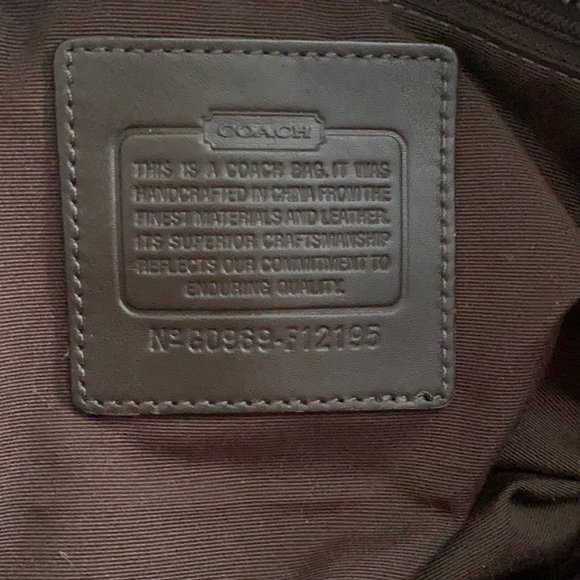 Coach Brown/Cream Linen Satchel - Picture 8 of 10